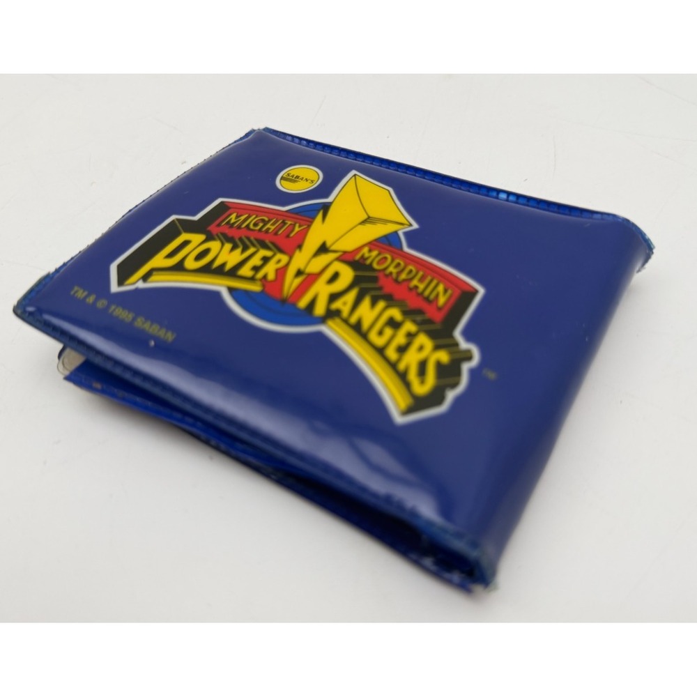 Vintage 1995 Mighty Morphin Power Rangers Blue Vinyl Bifold Wallet Saban - Picture 12 of 12